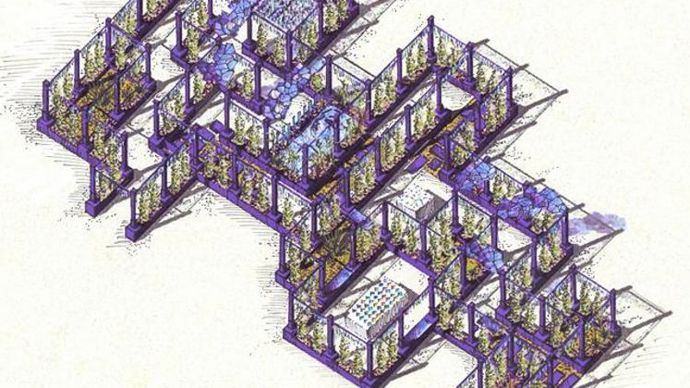 Jardin « Le labyrinthe des Muses », à Nice (06). Festival des jardins de la Côte d’Azur 2021. ©Daniela Donisi